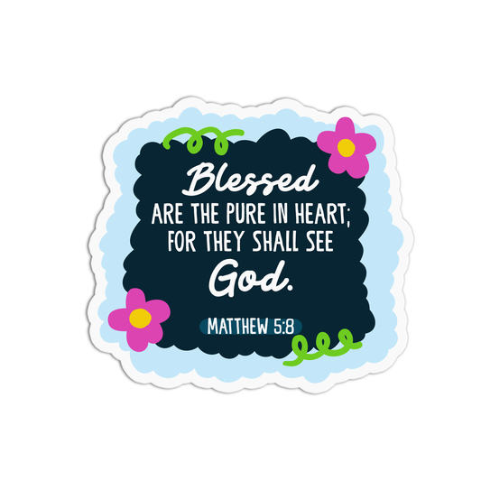 Matthew 5:8 Bible Verse Vinyl Textured Sticker