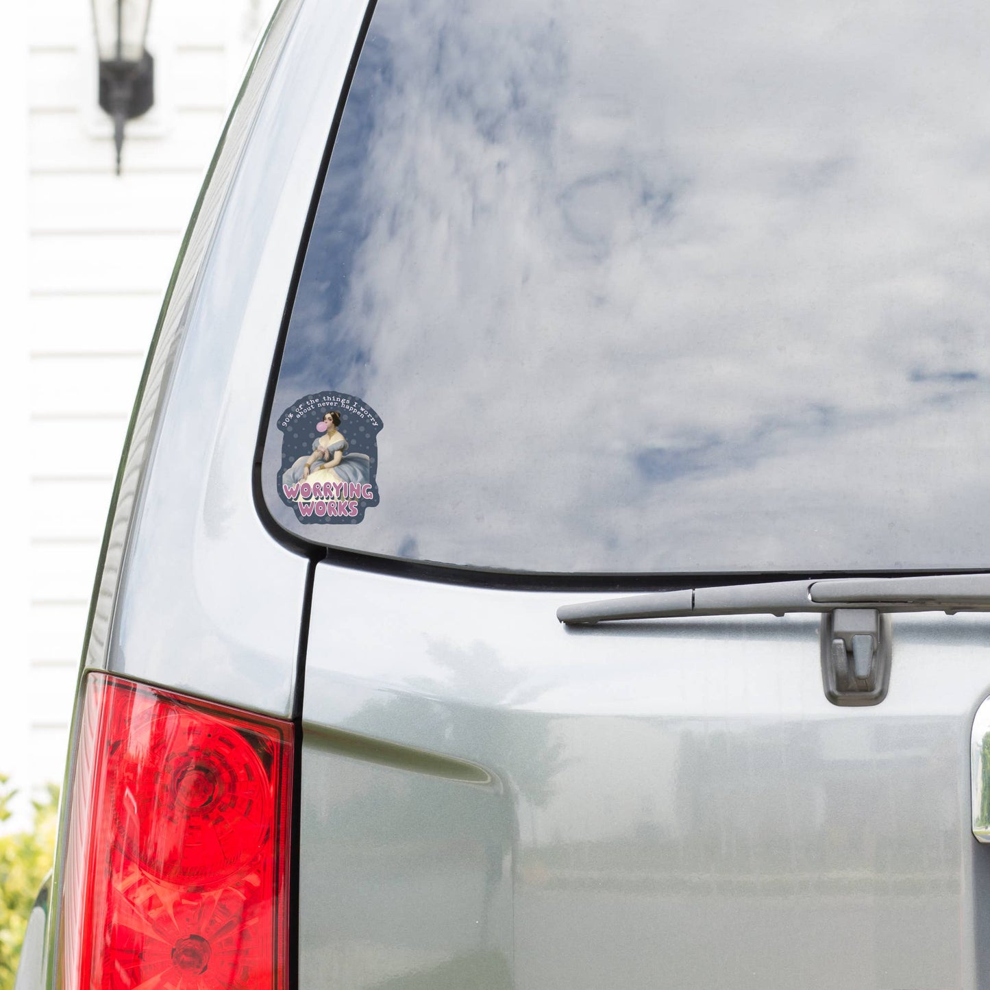 Victorian Woman Funny Worry High Quality Vinyl Sticker