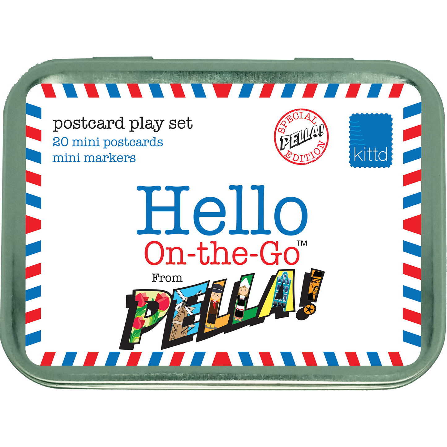 Hello from Pella Iowa On-the-Go Kids  Mini Postcard Souvenir