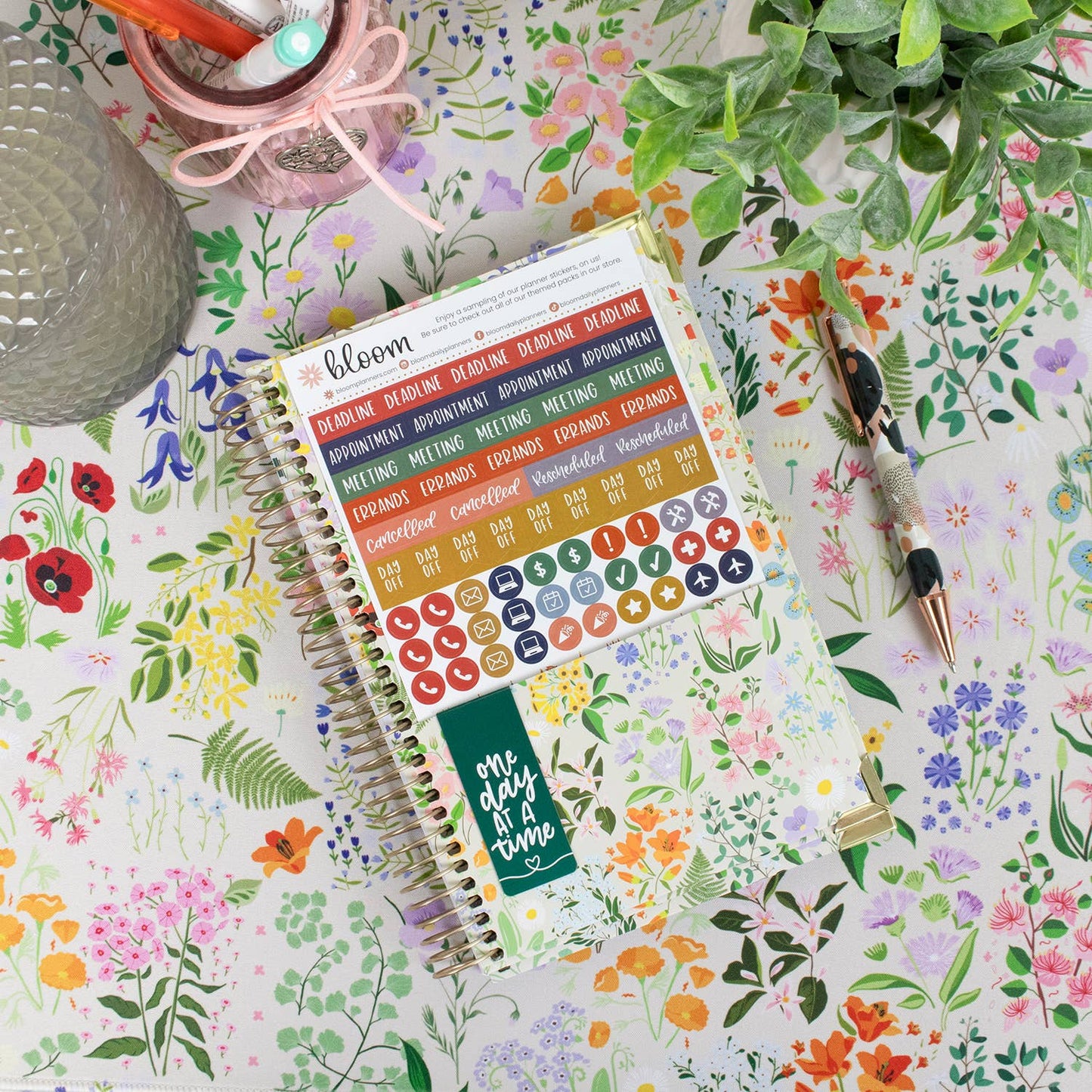2026-27 Hard Cover Academic Planner, 5x8 Size (A5): Garden Party Beige