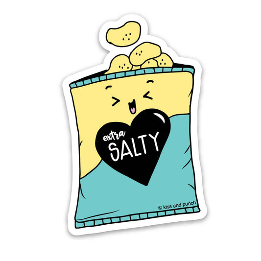 3 Inch Cute Extra Salty Potato Chips Diecut Vinyl Sticker