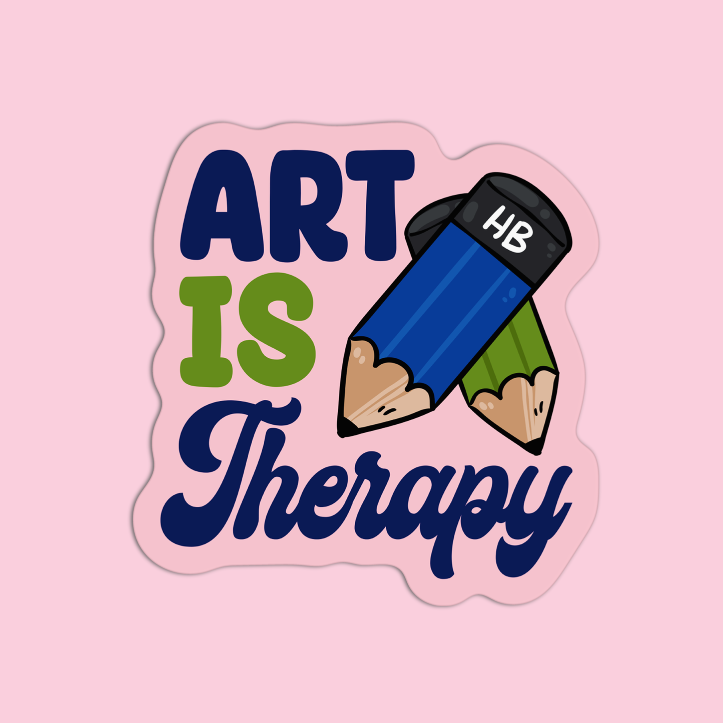 Arts & Crafts Art is Therapy Vinyl Textured Sticker