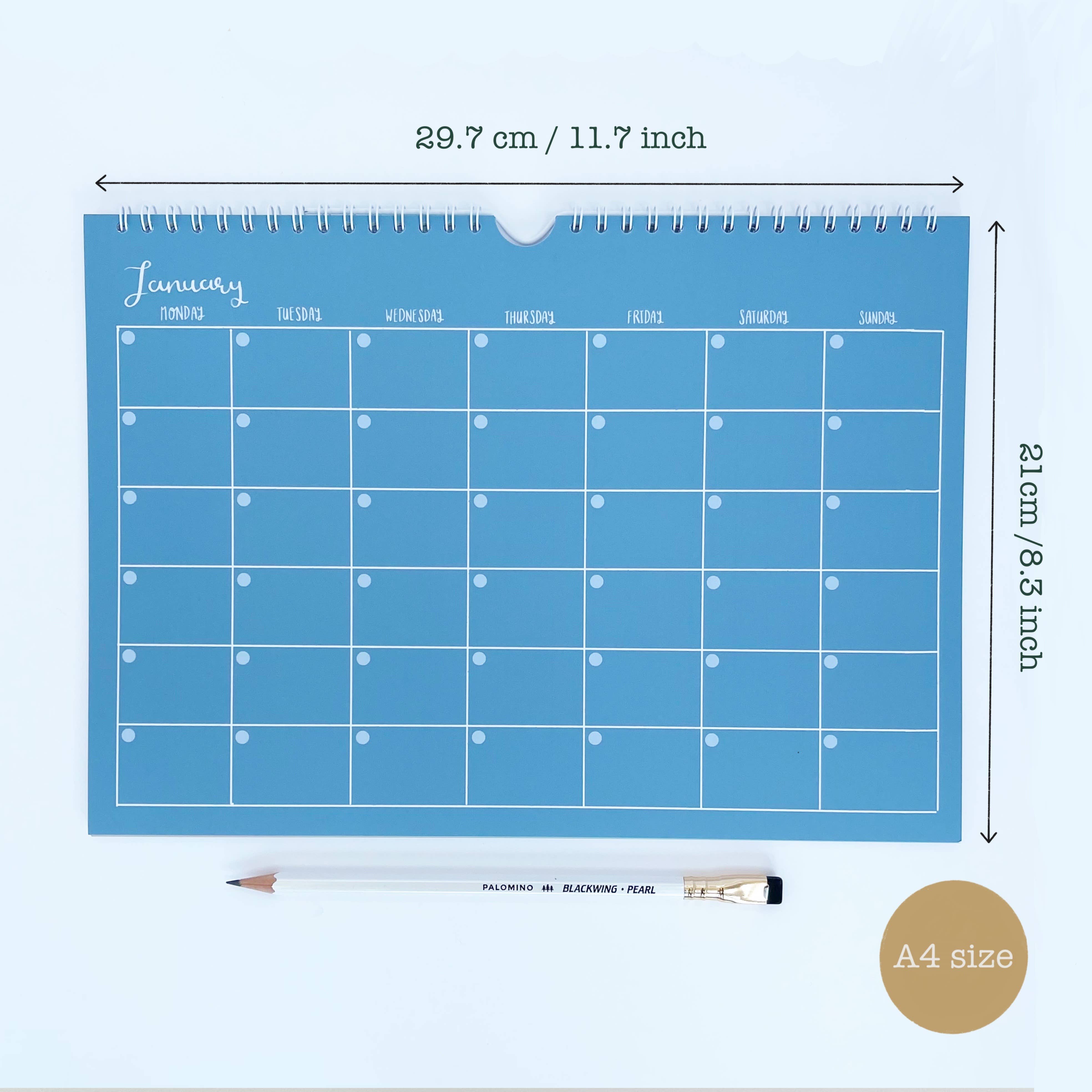 A4 Colours - Undated 12 Month Wall Calendar