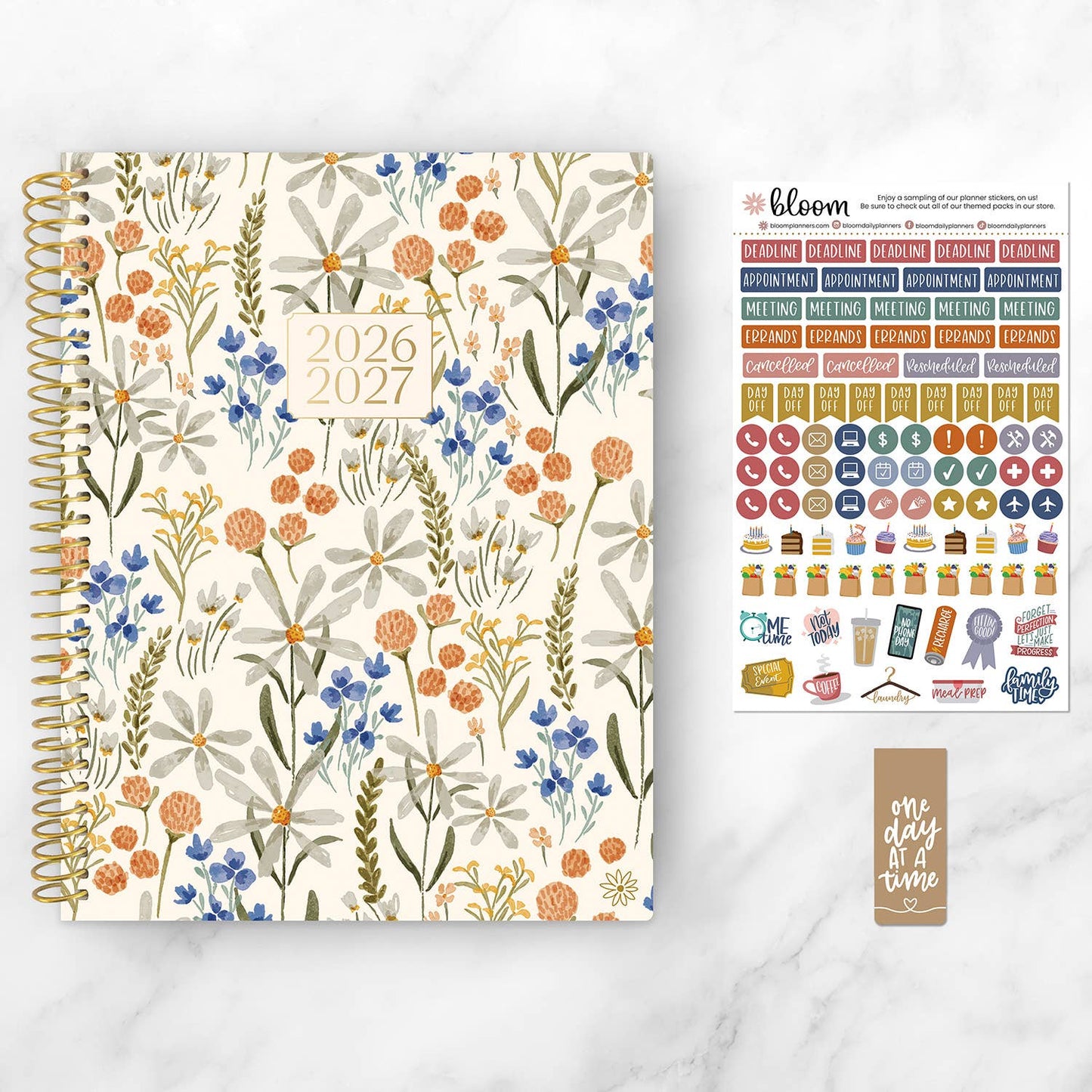 2026-27 Soft Cover Academic Planner, 8.5x11 Size: Whimsical Wildflowers