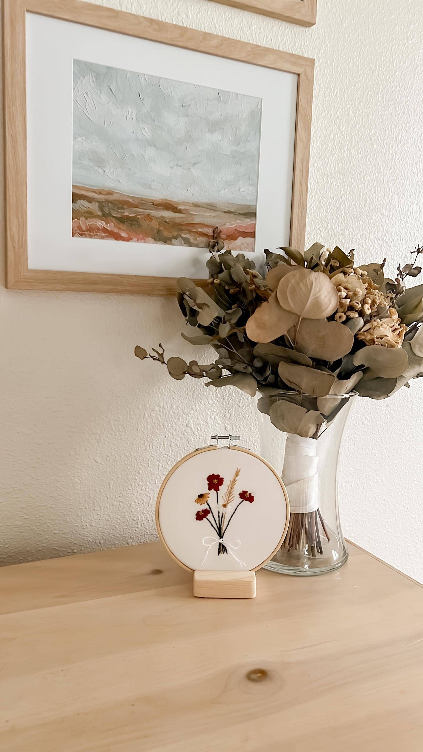 Boho Flower Bouquet 6" Hoop DIY Embroidery Kit