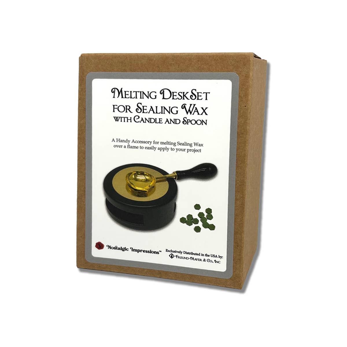 Sealing Wax Melting Desktop Set with Candle and Spoon: Black Melter