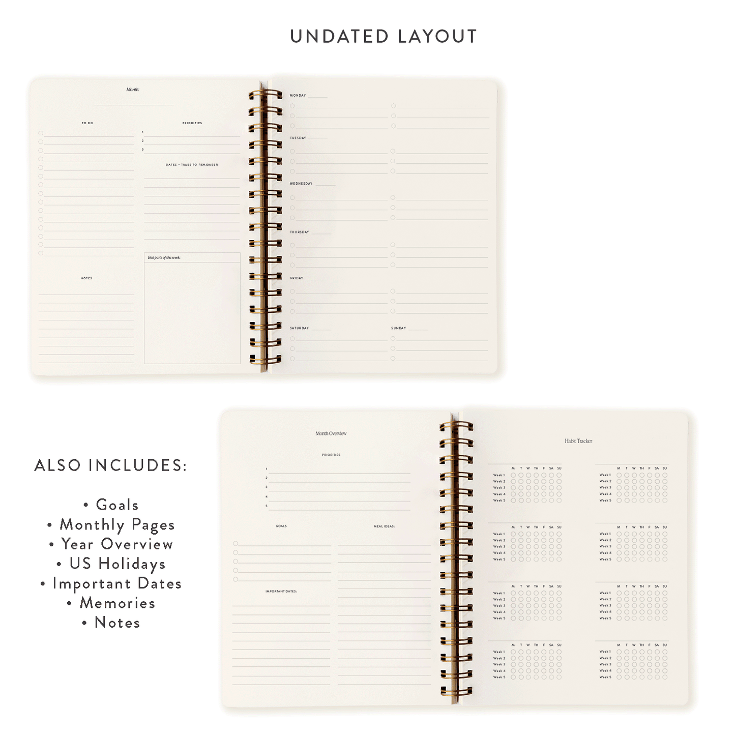 Garden Rose Planner: Undated