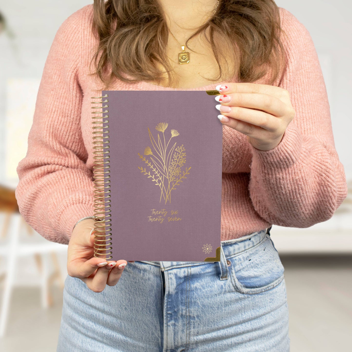 2026-27 Hard Cover Academic Planner, 5x8 Size (A5): Garden Party Beige