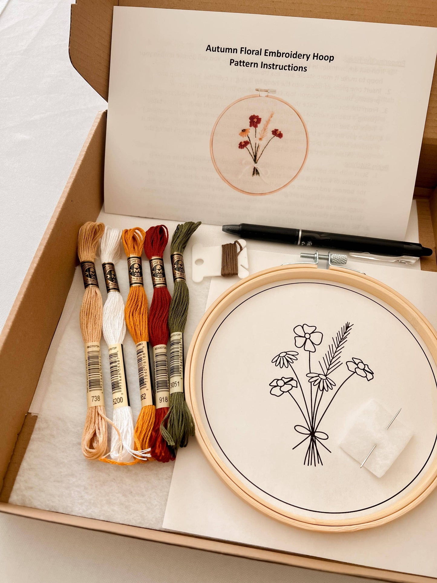 Boho Flower Bouquet 6" Hoop DIY Embroidery Kit