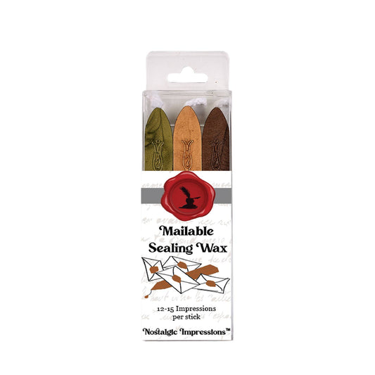 Sealing Wax Sticks with wick 3PK- 25+ colors: Chocolate/Gold/Moss Green