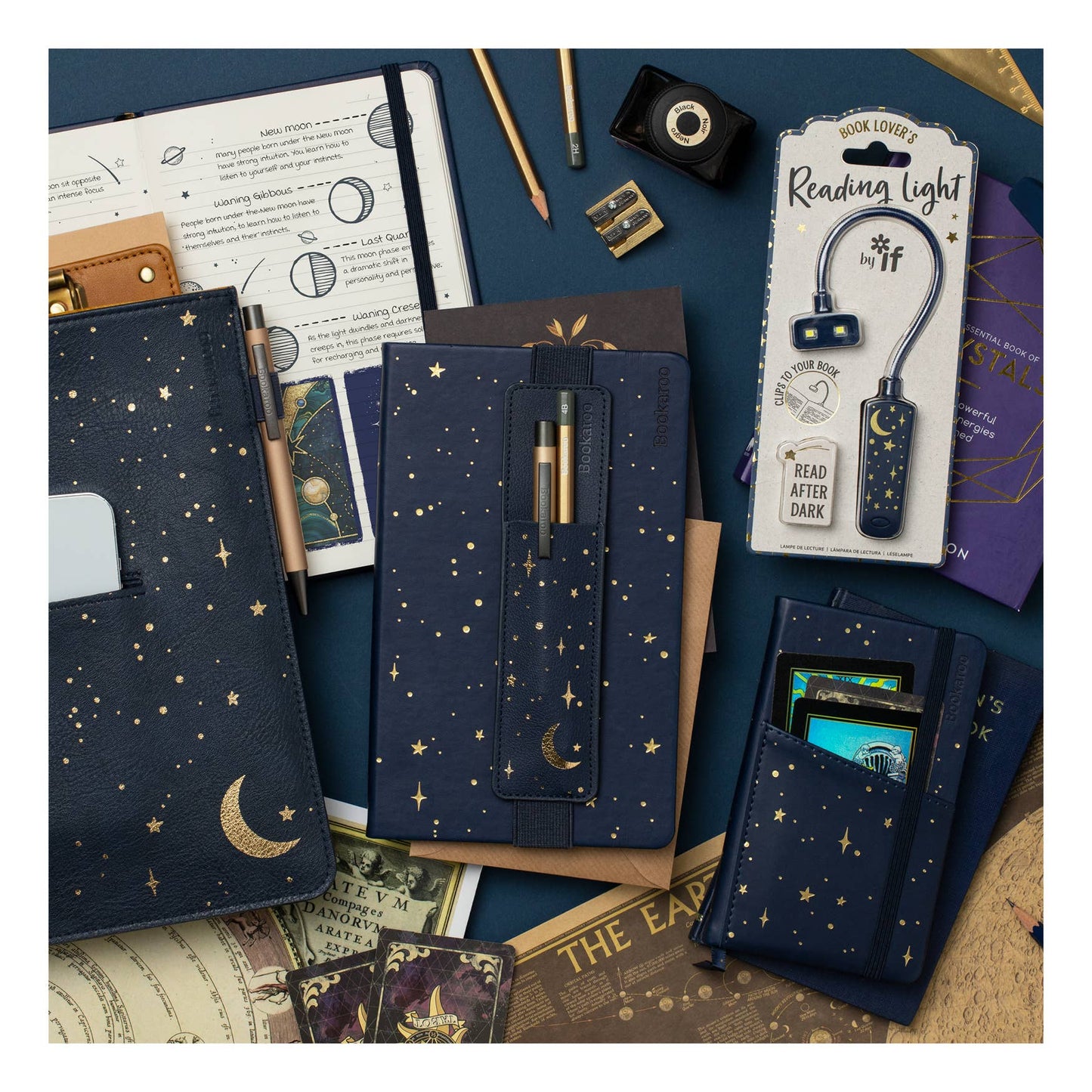 Bookaroo Moon & Stars Stationery: Gold Pen