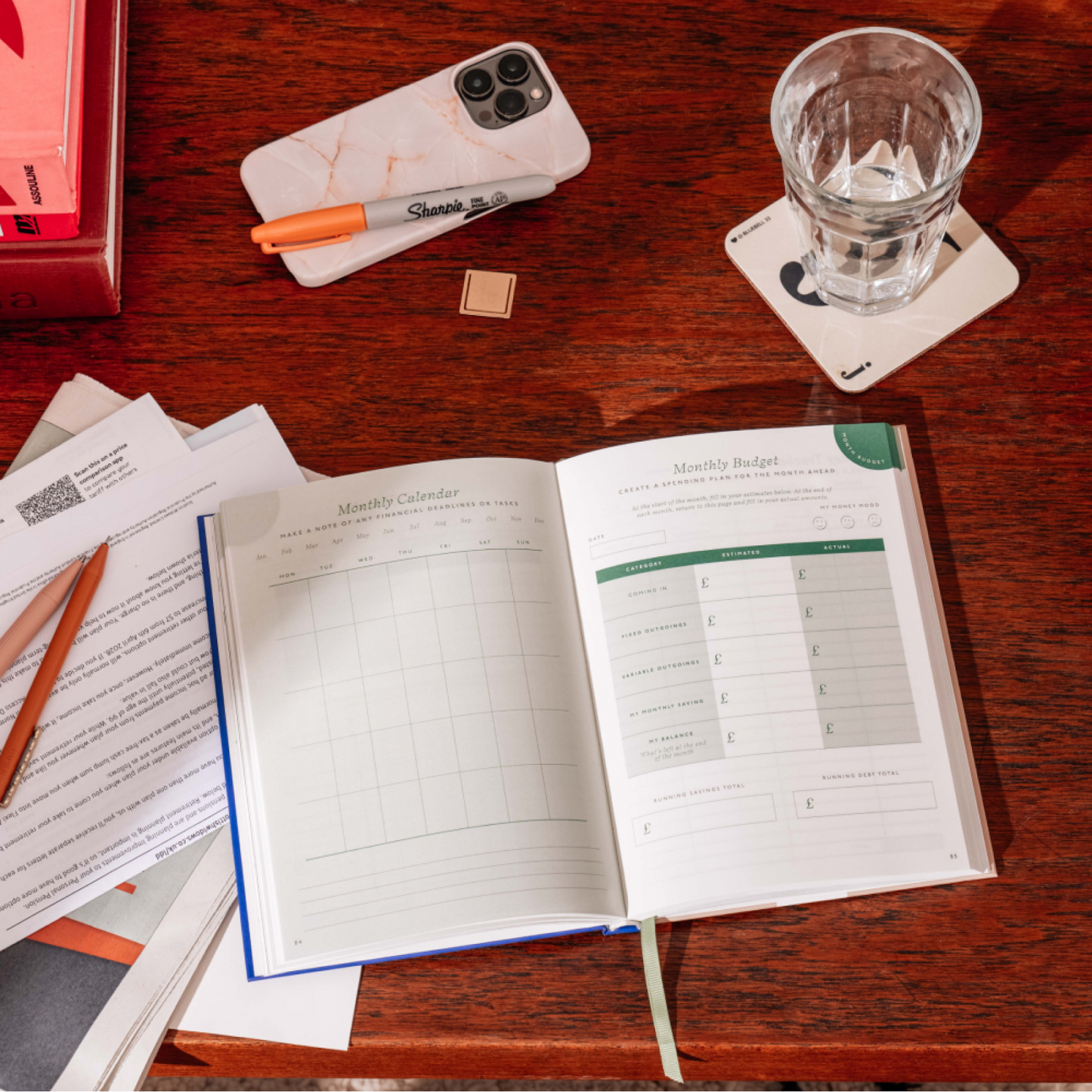 Guided Finance Planner, Foiled A5 Hardcover - Shine