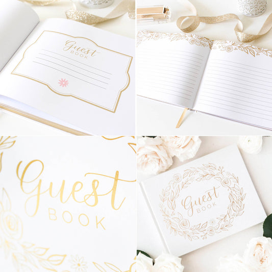 Guest Book / Guest Planner - Gold Floral