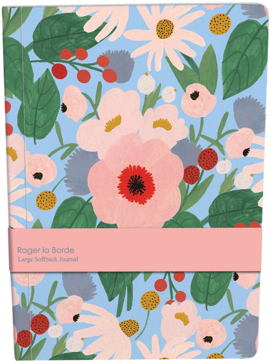 Big Pink Flowers Large Softback Journal  - ALB 015