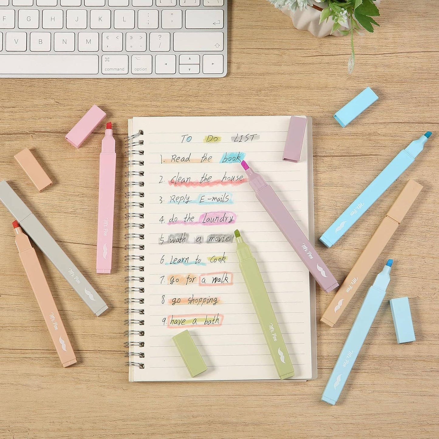 Aesthetic Highlighters, Pastel, 8 Pack: Morandi
