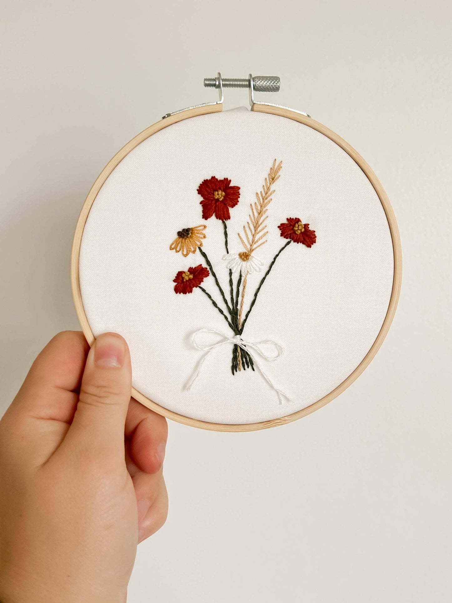 Boho Flower Bouquet 6" Hoop DIY Embroidery Kit