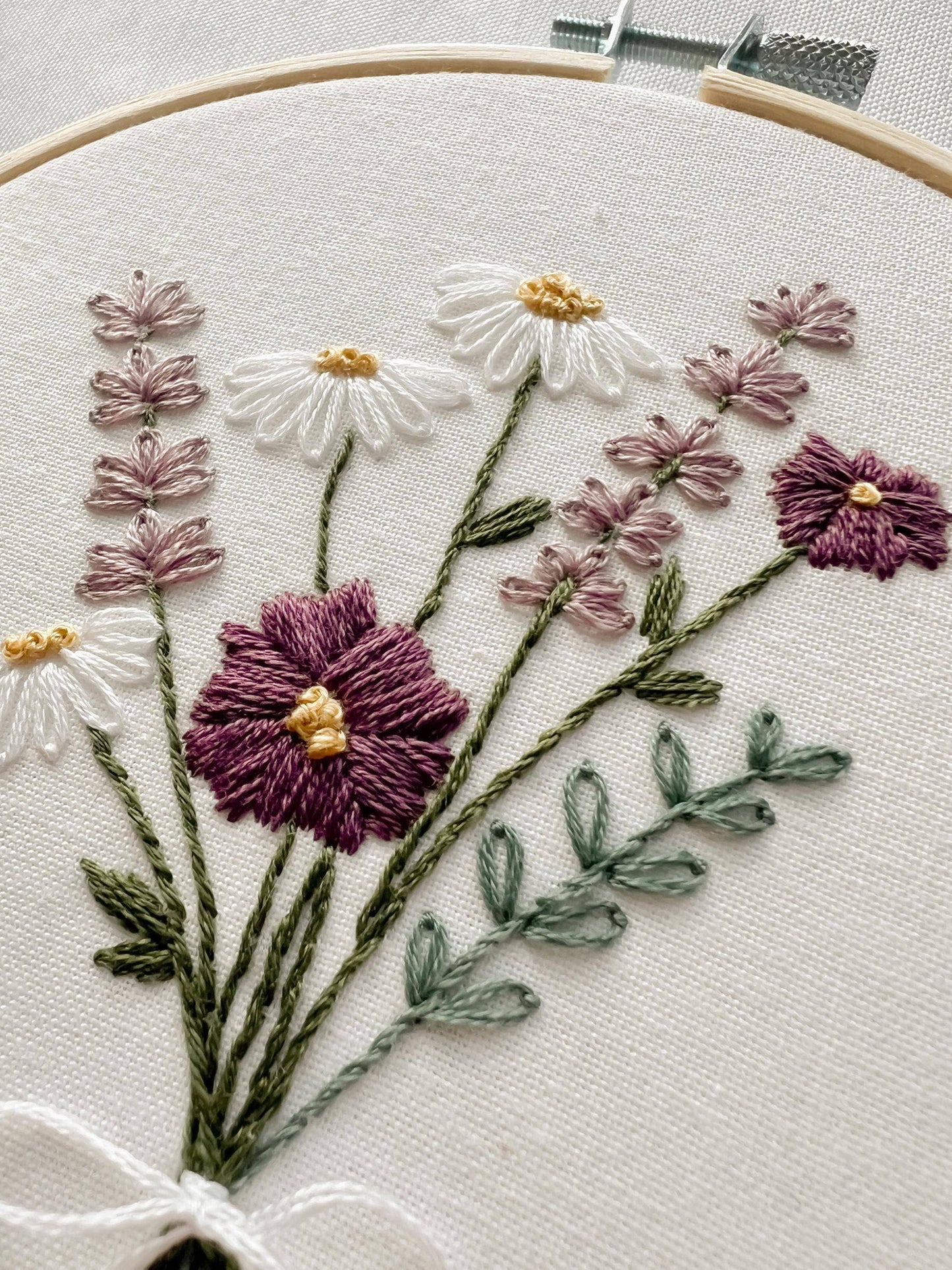 Lavender Flower Bouquet 6" Hoop DIY Embroidery Kit