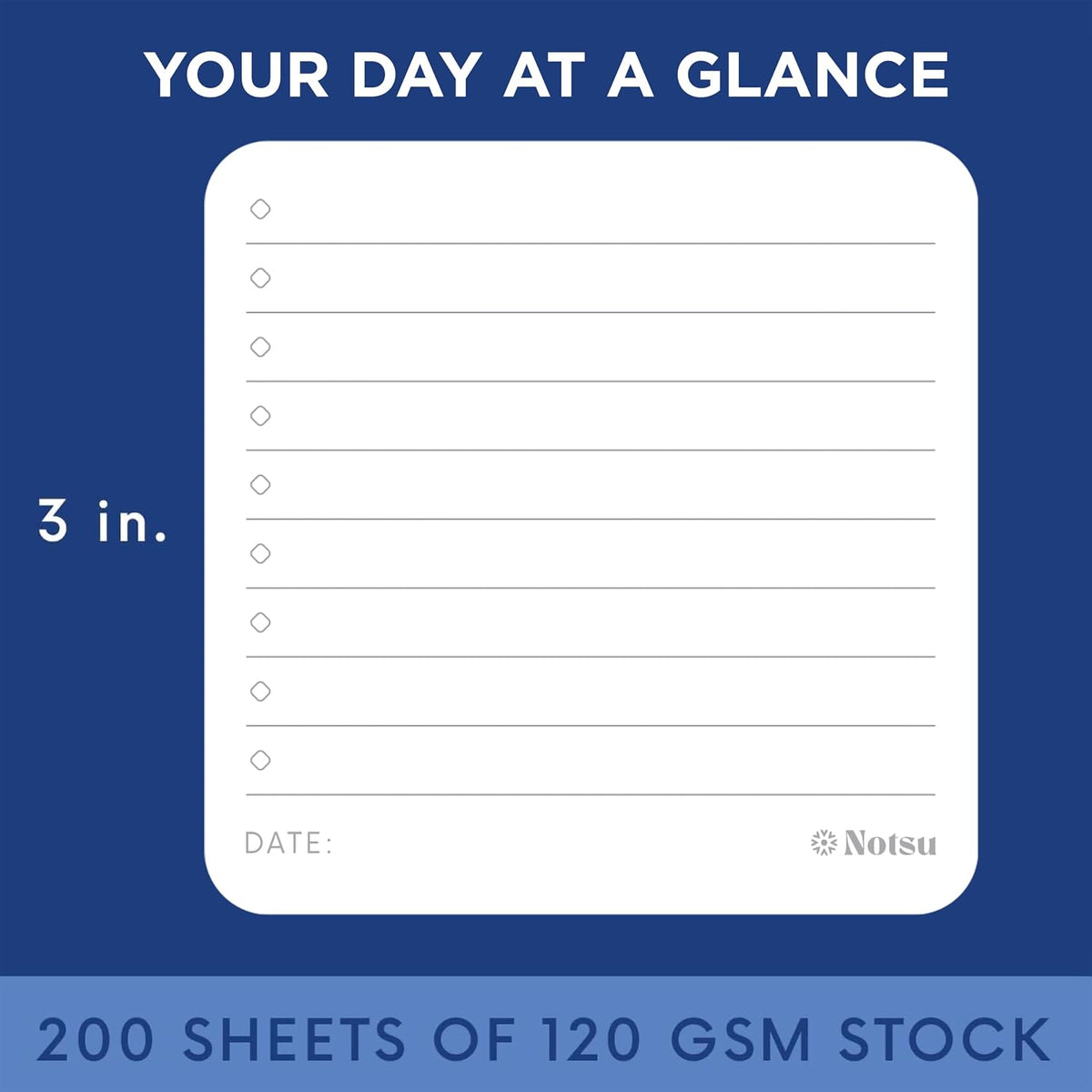 Notsu to Do Checklist Sticky Notes 4pk, 3" x 3"