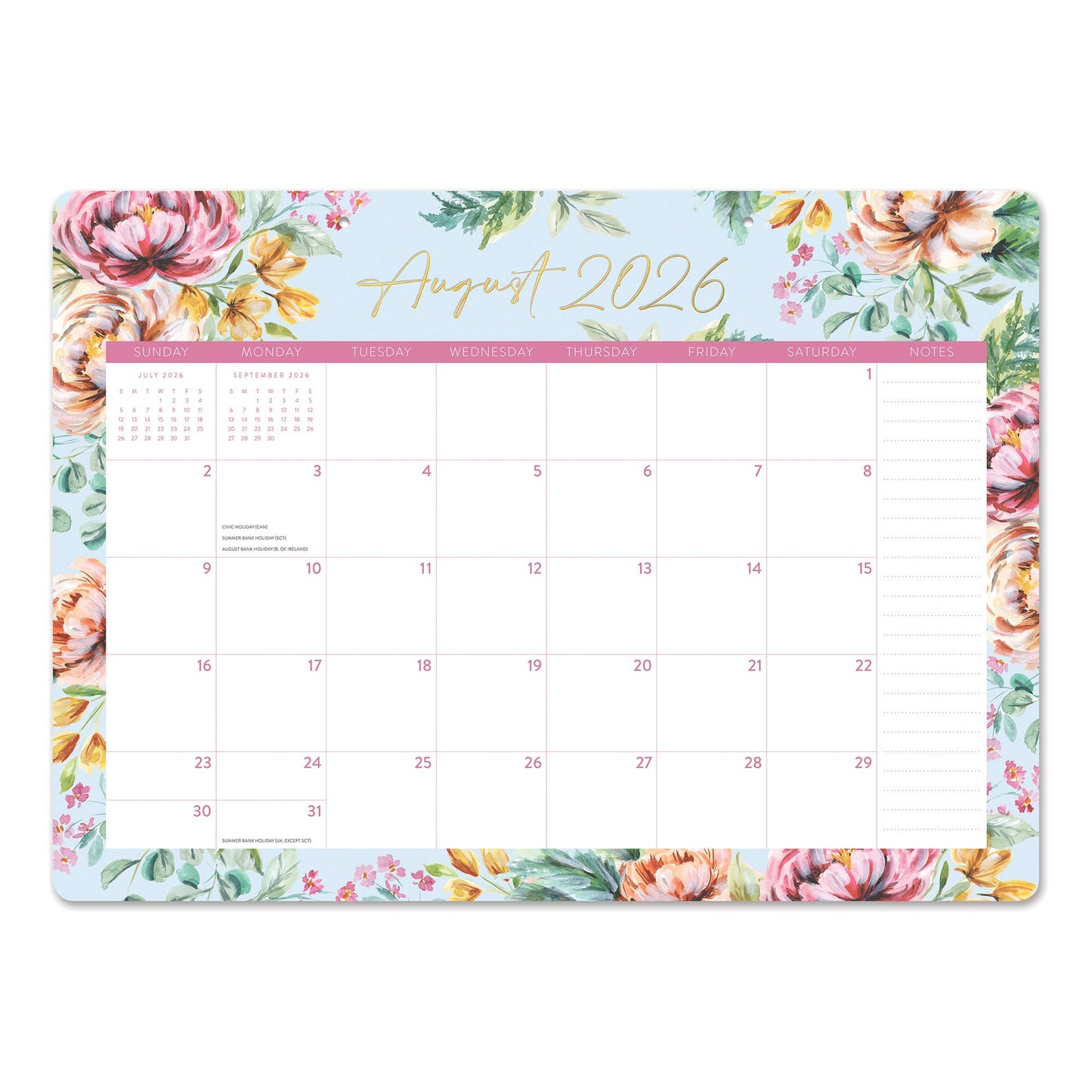 2027 Bella Flora Decorative Desk Blotter