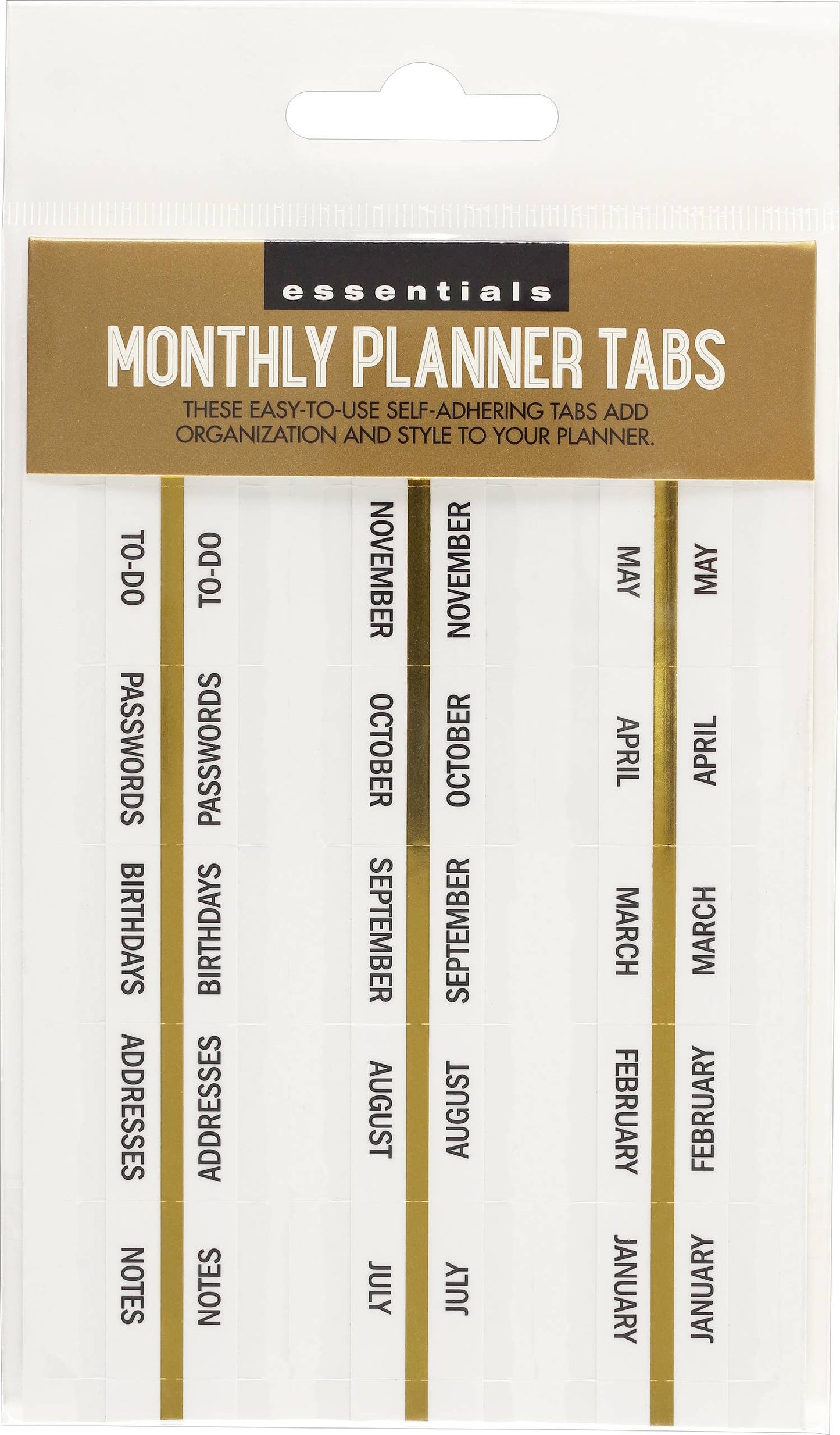 Essentials Monthly Planner Tabs