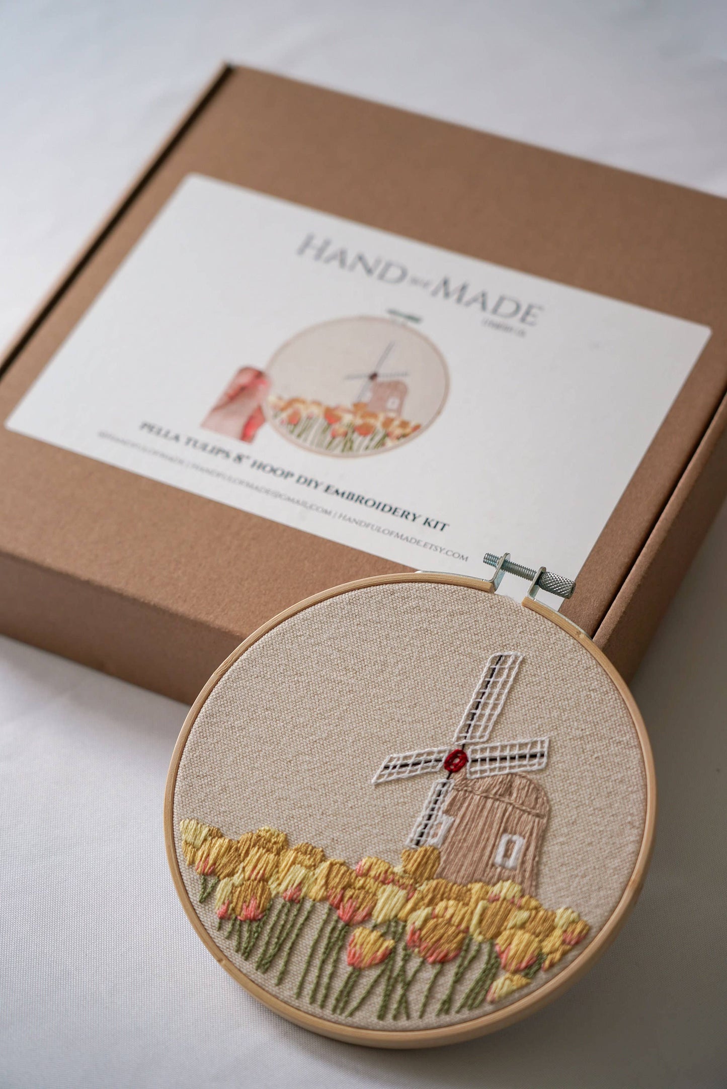 Dutch Tulips 6" Hoop DIY Embroidery Kit: Yellow