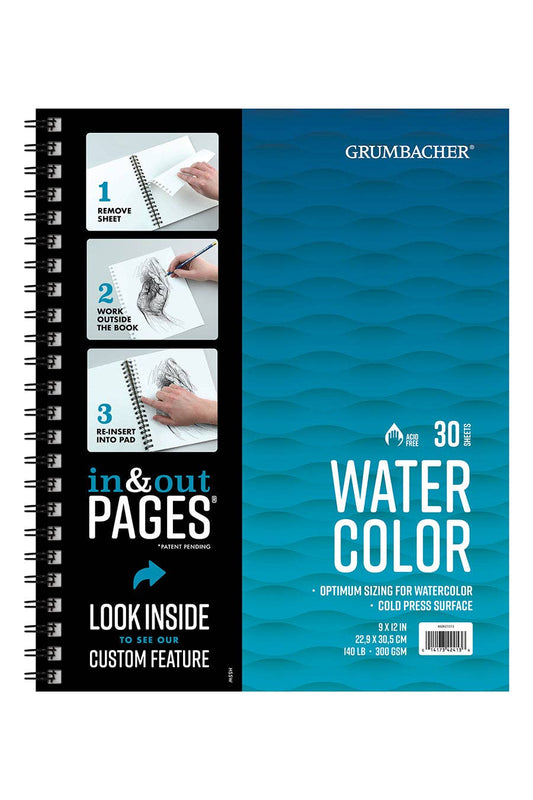Grumbacher Watercolor Pads: Side Wire Bound Pad / 9" x 12"