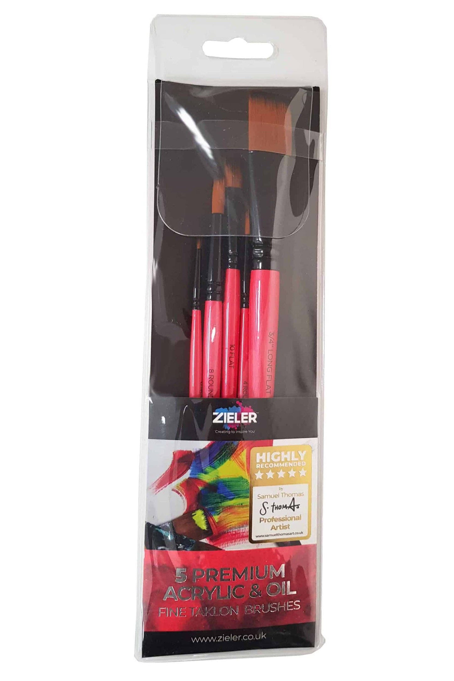 Zieler® Premium Acrylic & Oil Brush Wallet (Set Of 5)
