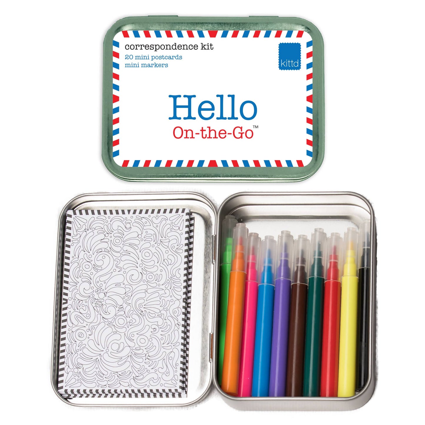 Hello On-the-Go Kids Postcard Play Set - Kids coloring  Summer Travel Gift Museum Souvenir