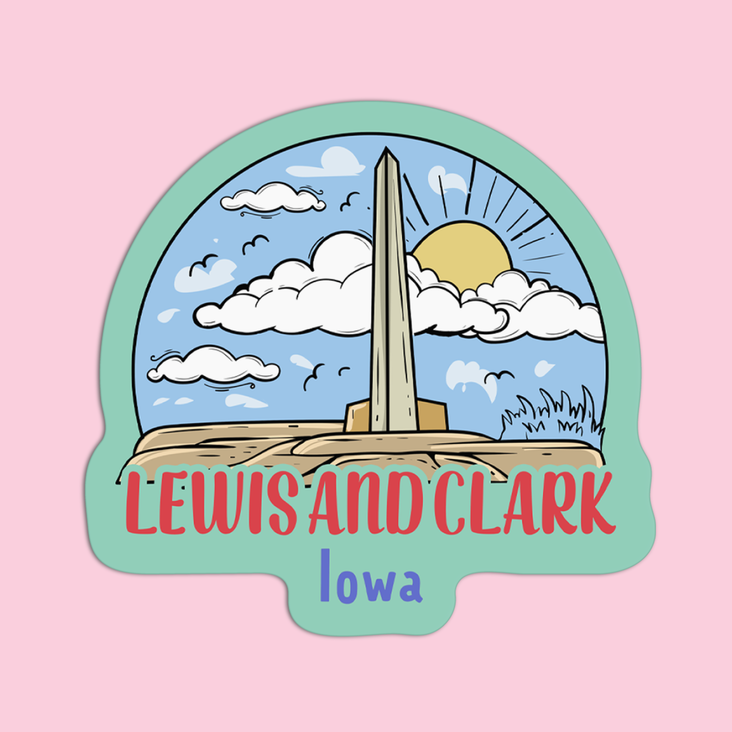 State Park IA Lewis And Clark Textured Sticker