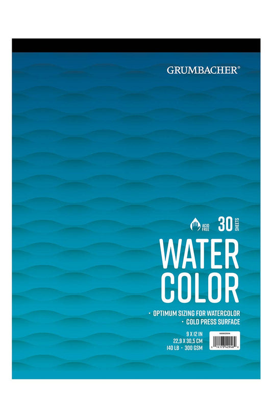 Grumbacher Watercolor Pads: Tape Bound Pad / 9" x 12"