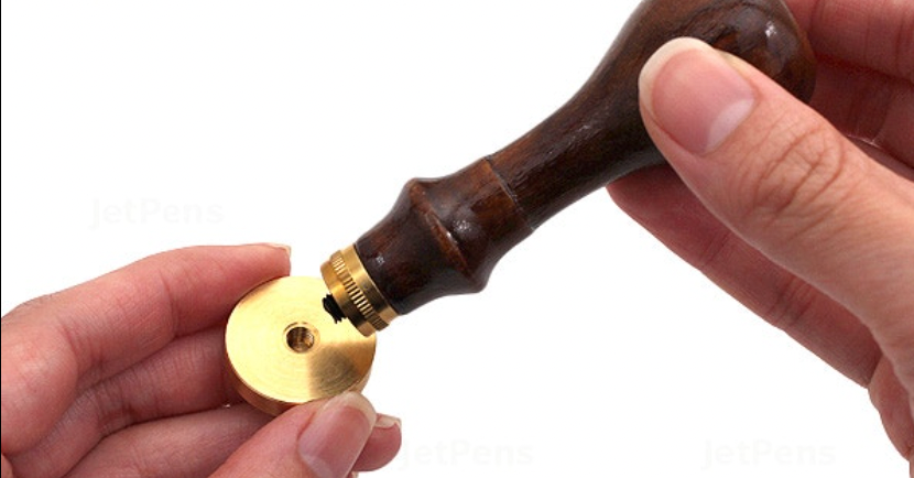 Jacques Herbin Brass Seals for Wax - Old Style Script: W - Disk Only
