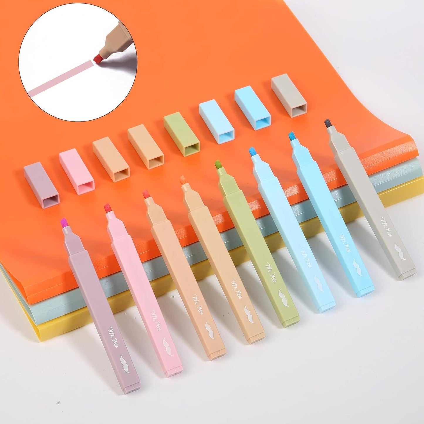 Aesthetic Highlighters, Pastel, 8 Pack: Morandi