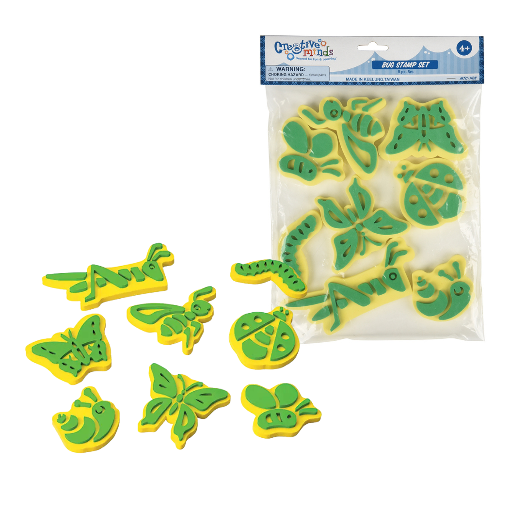 8 Piece Jumbo Ink Bug Stampers for Kids