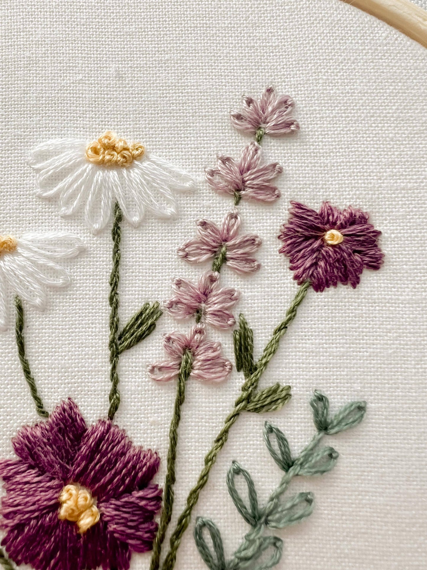 Lavender Flower Bouquet 6" Hoop DIY Embroidery Kit