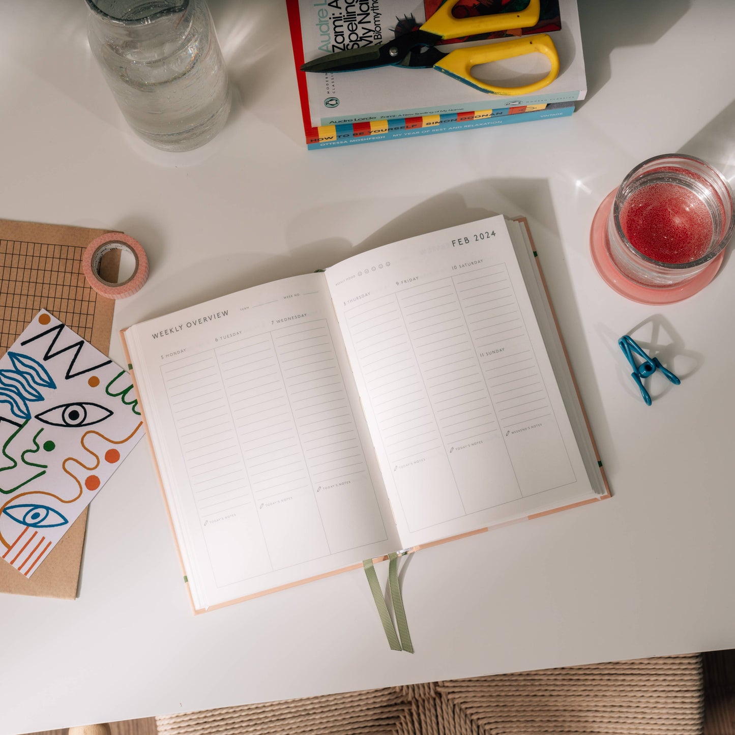 Guided Wellness Journal, A5 Hardcover - Tulip Vase