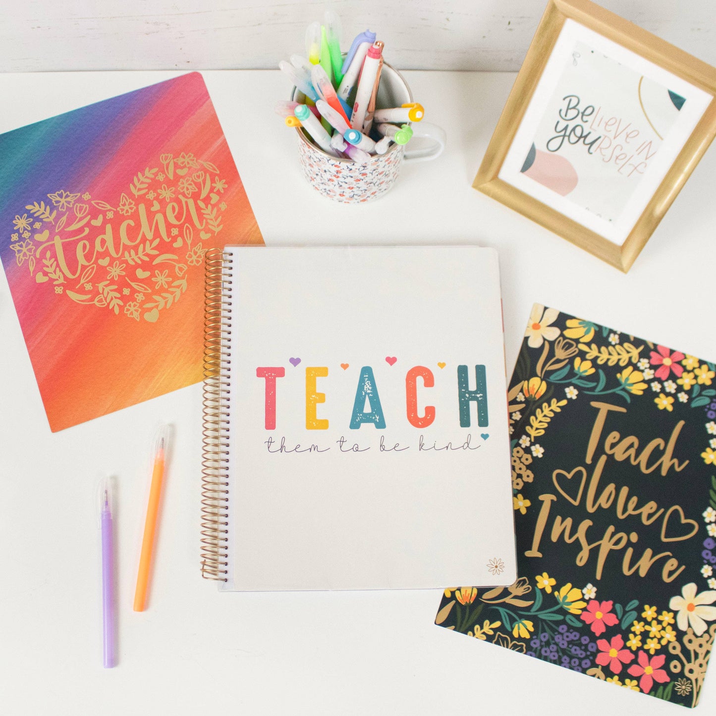 Undated Teacher Planners, Interchangeable: Neutral