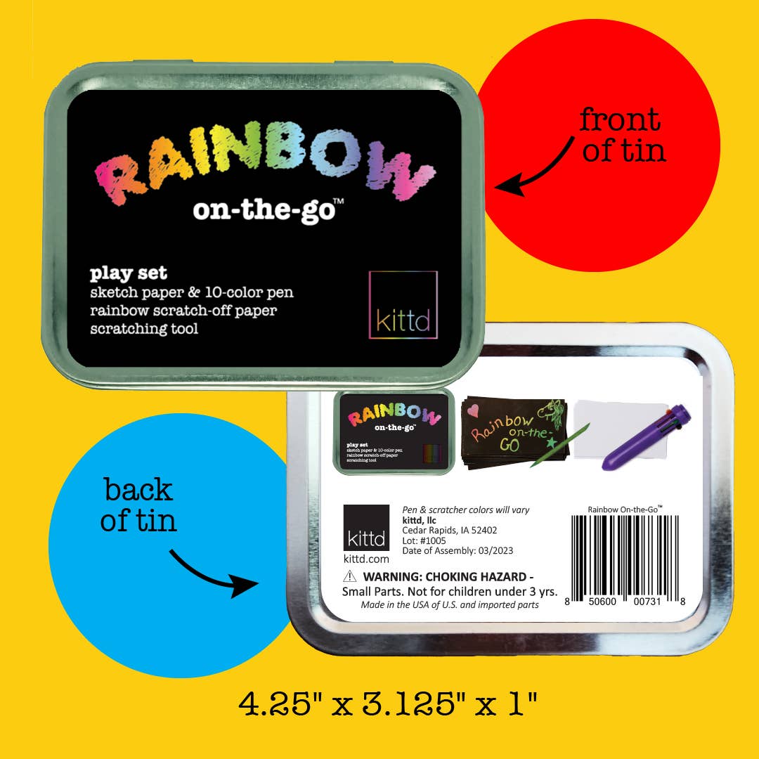Rainbow On-the-Go Kids Travel Art Set! Kids coloring toy Summer Travel Kids Gifts