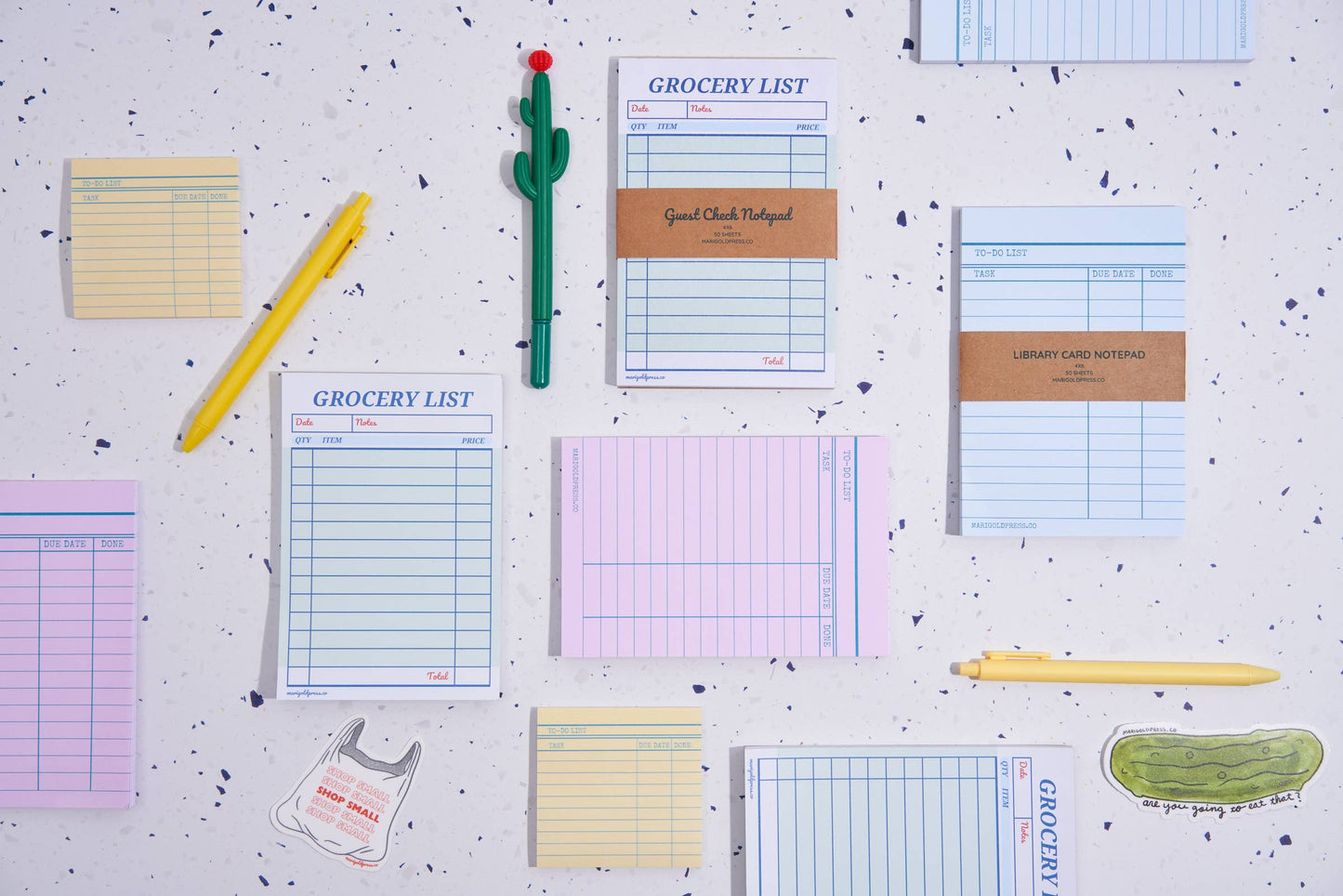 Blue -Library Card Notepad