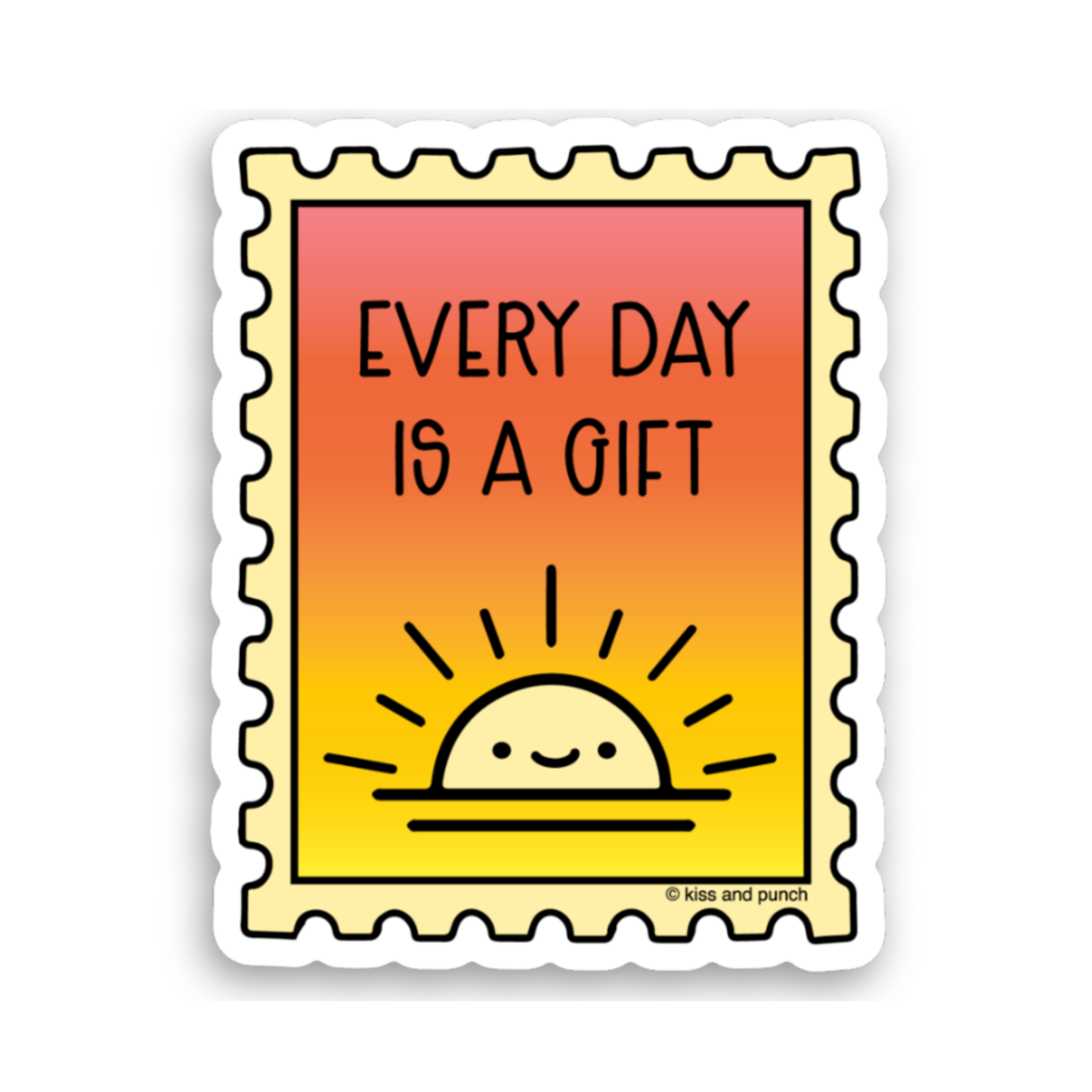 3 Inch Every Day is a Gift Sunrise Diecut Vinyl Sticker