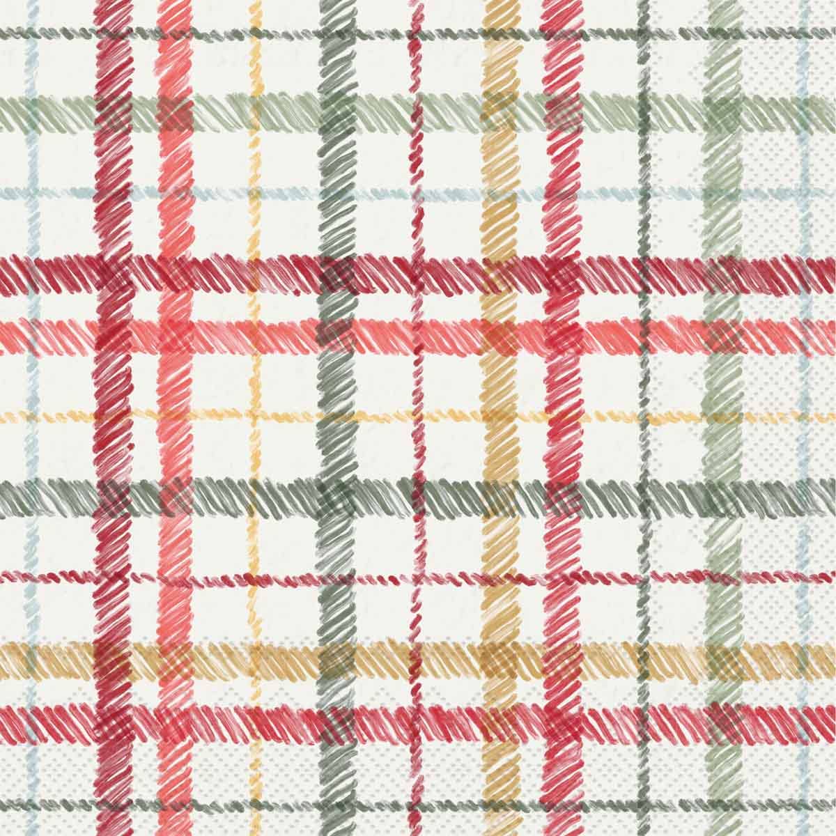 Paper Lunch Napkins 20 Ct Frosty Plaid Christmas