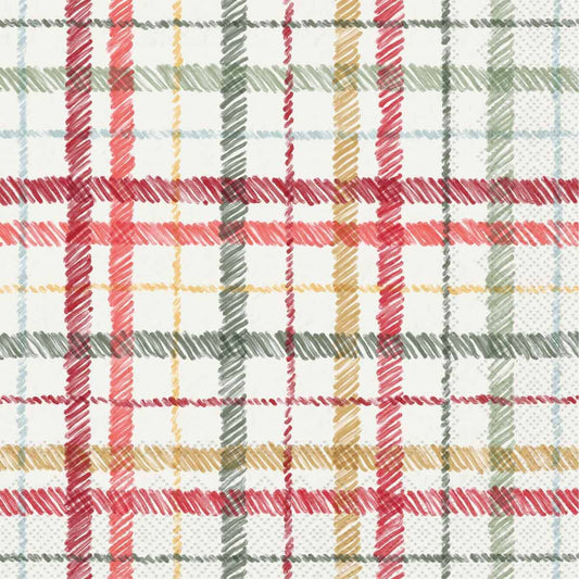 Paper Lunch Napkins 20 Ct Frosty Plaid Christmas