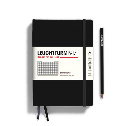 Notebooks - Medium (A5): Black / Hardcover / Squared