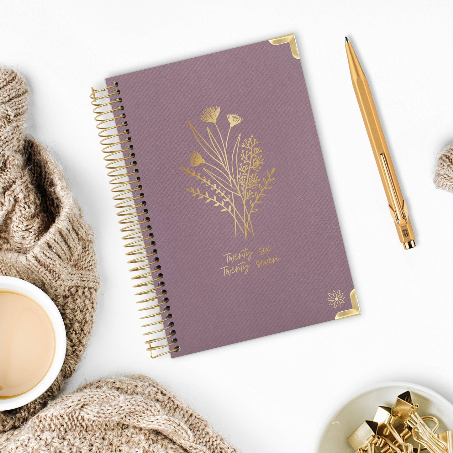 2026-27 Hard Cover Academic Planner, 5x8 Size (A5): Purple Linen