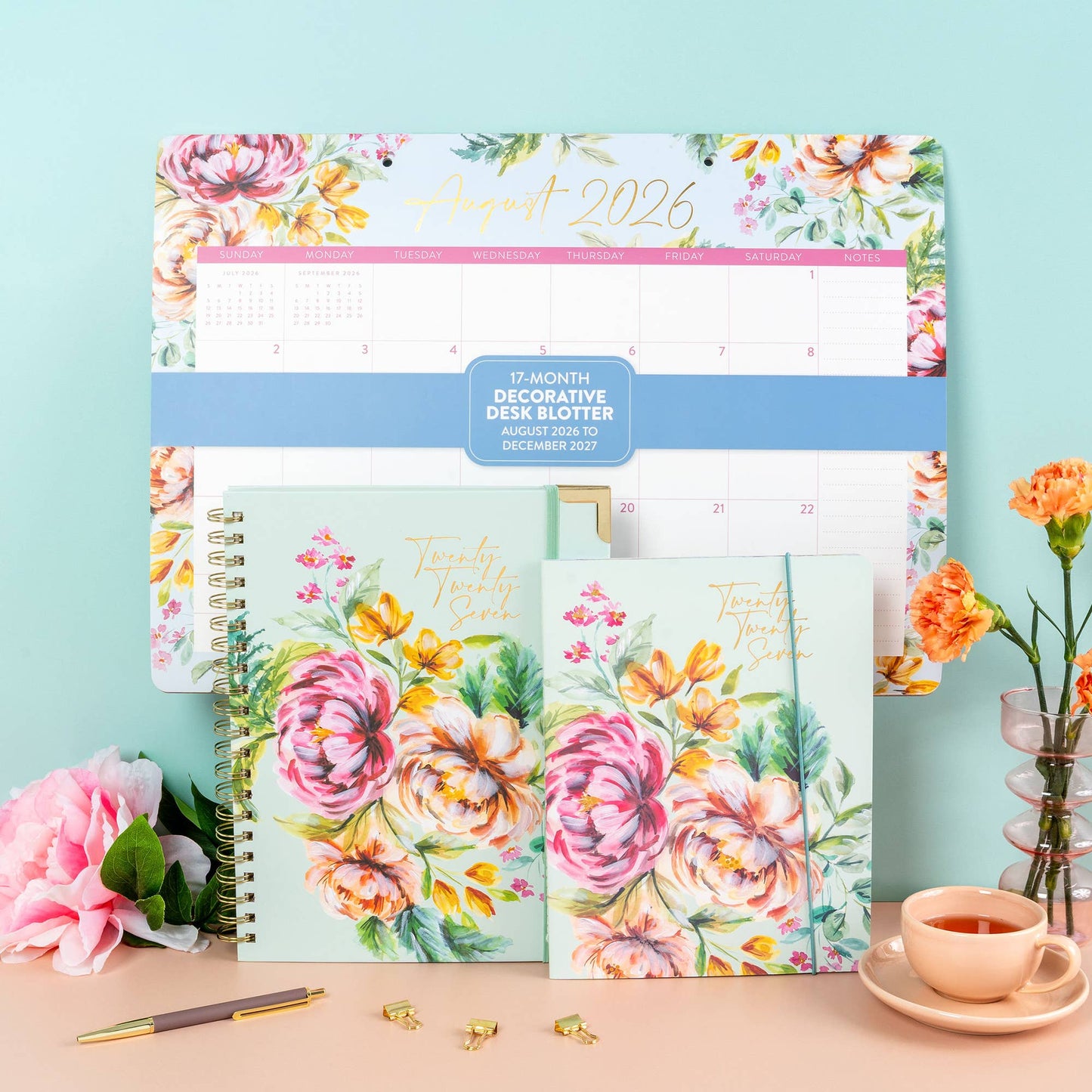 2027 Bella Flora Decorative Desk Blotter