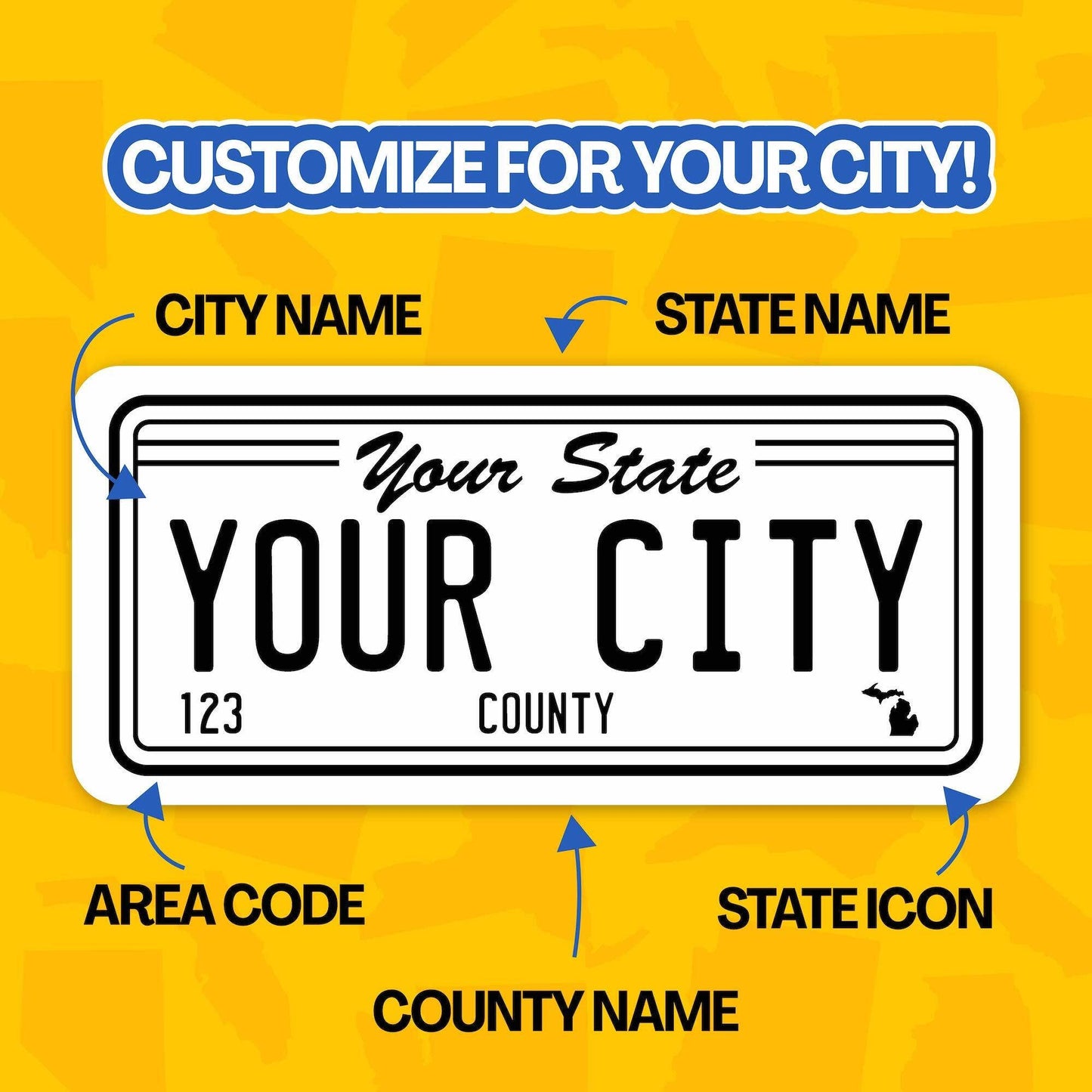 Pella, Iowa City and State Vinyl Sticker
