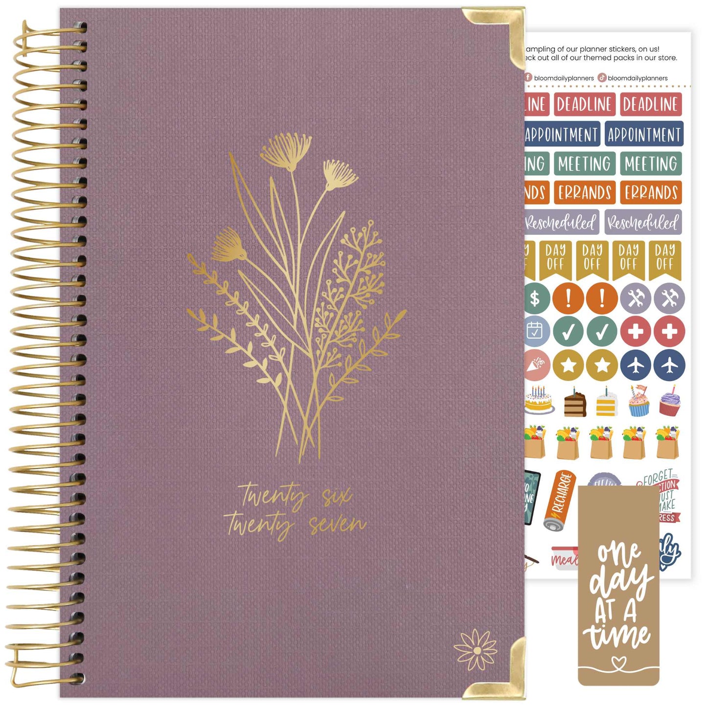 2026-27 Hard Cover Academic Planner, 5x8 Size (A5): Garden Party Beige