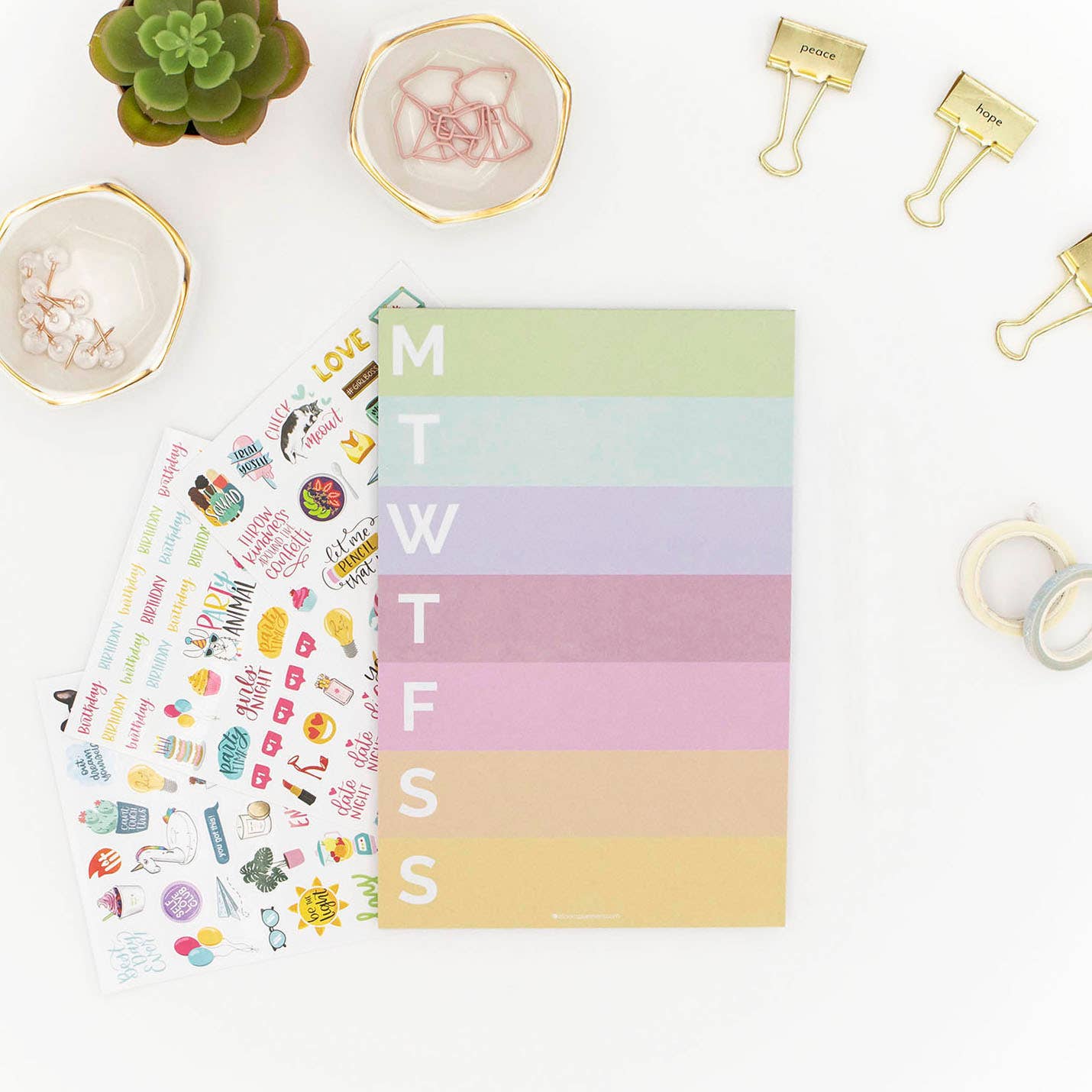6x9 Rainbow Color Blocked Weekly Planner Planning Pad