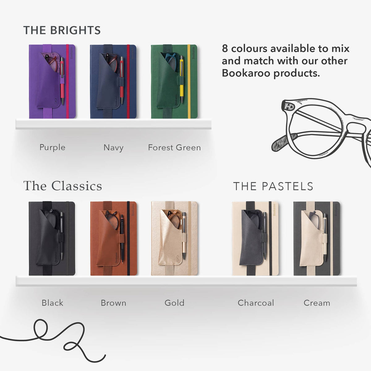 Bookaroo Glasses Case: Black