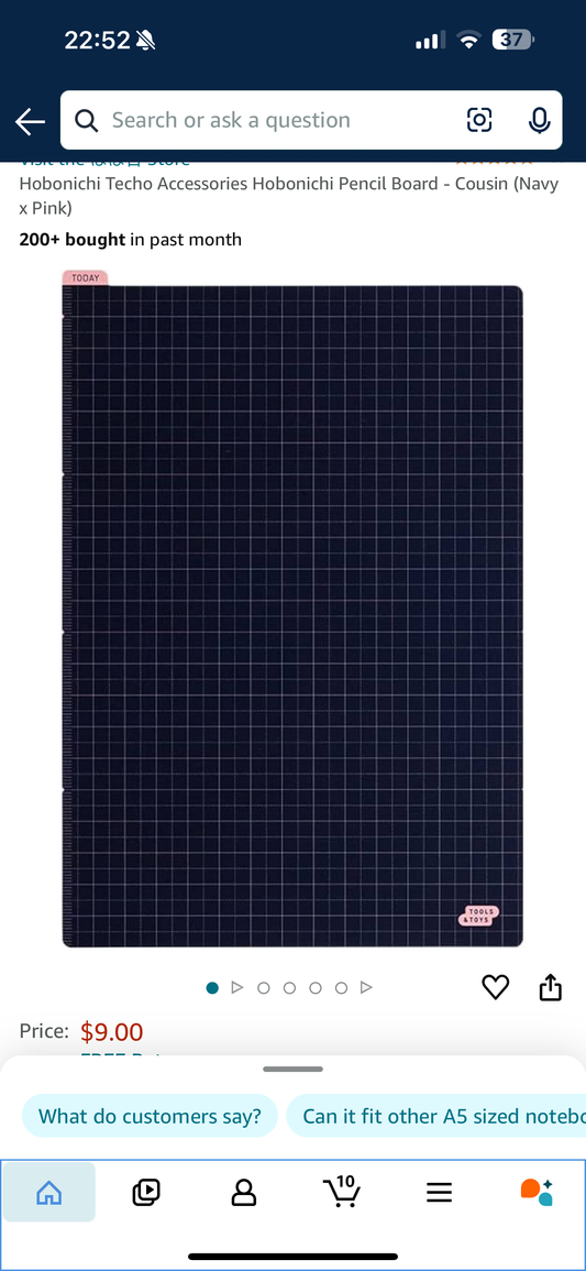 Hobonichi A5 Pencil Board Navy/Pink
