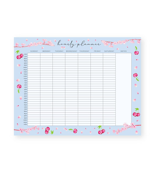 Cherry Blossoms Hourly Weekly Notepad